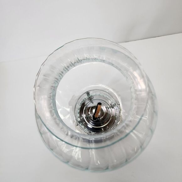 Vintage Lamplight Farms Clear Glass Oil Lamp with Cube Base - Picture 5 of 6